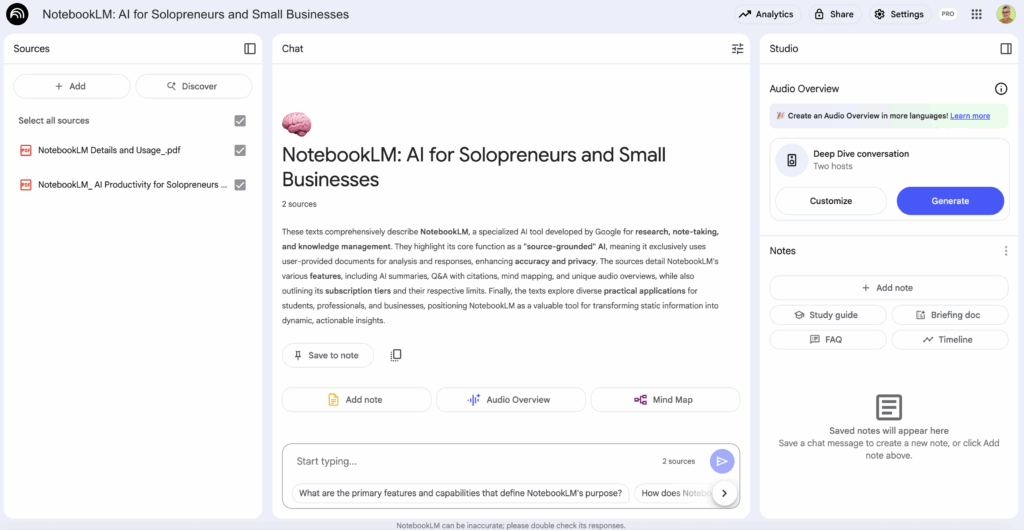 NotebookLM: AI for Solopreneurs and Small Business